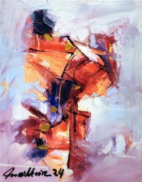 Mashkoor Raza, 12 x 16 Inch, Oil on Canvas, Abstracts Painting, AC-MR-678